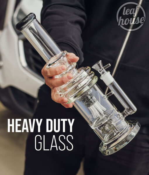 Jellyfish Perc Glass Tower – Dual Chamber with Circular Nodal Base Perc – 42.67 cm (16.8 inch)