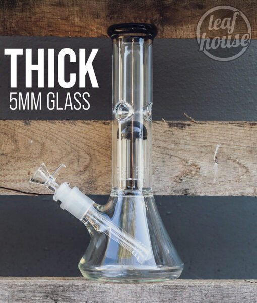 Beaker Base Glass Piece - Black Features - 27.94cm (11 inch)