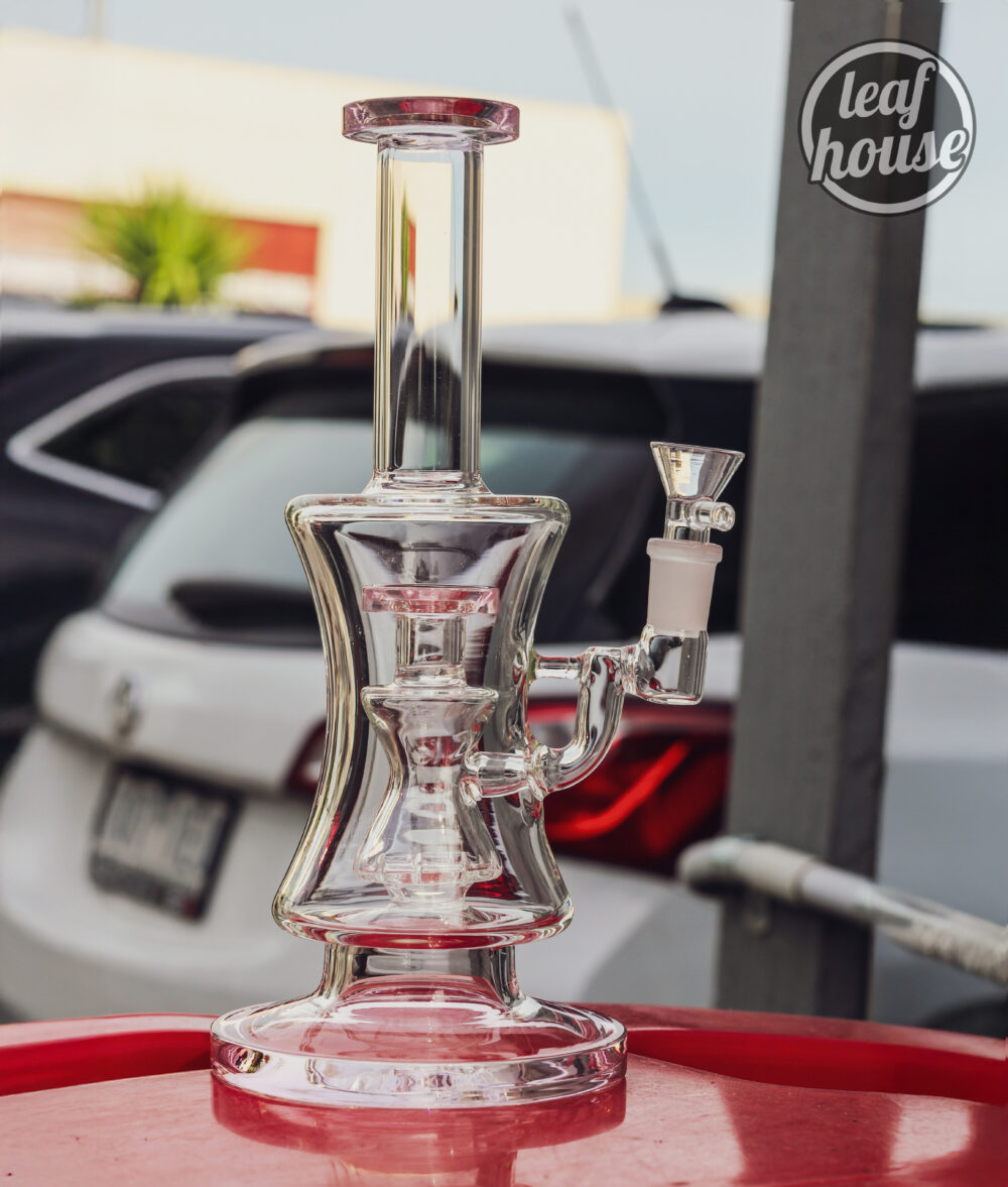 Hourglass Body Glass Piece – Bent Neck with Circ Perc – 25.9 cm (10.2 inch) - Image 2