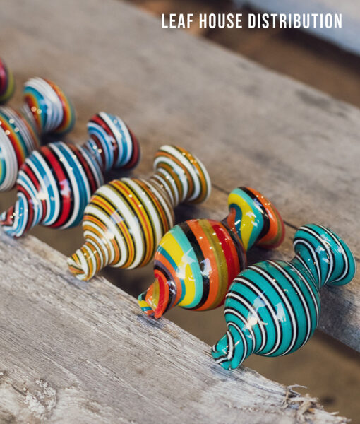Striped Swirl Glass Carb Cap
